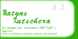 matyas kutschera business card